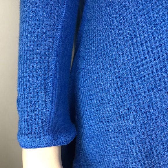 Free People Knit Waffle Top Blue Sapphire Thermal - Picture 3 of 8